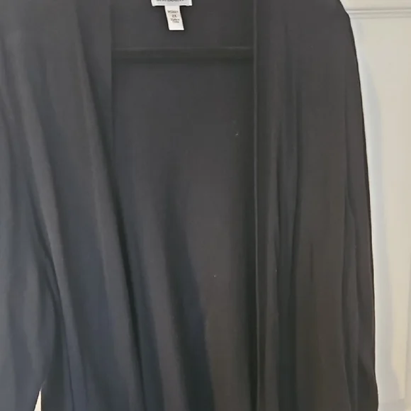 2X Croft & Barrow Black Open-Front Cardigan with Shawl Collar - Picture 3 of 5